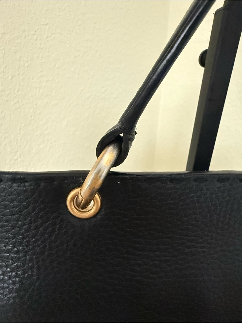 Tory Burch McGraw Dual Strap Satchel / Crossbody – Black Pebbled Leather - Picture 10 of 15